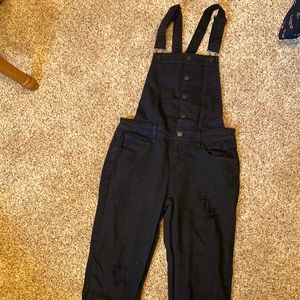 Refuge black distressed overall